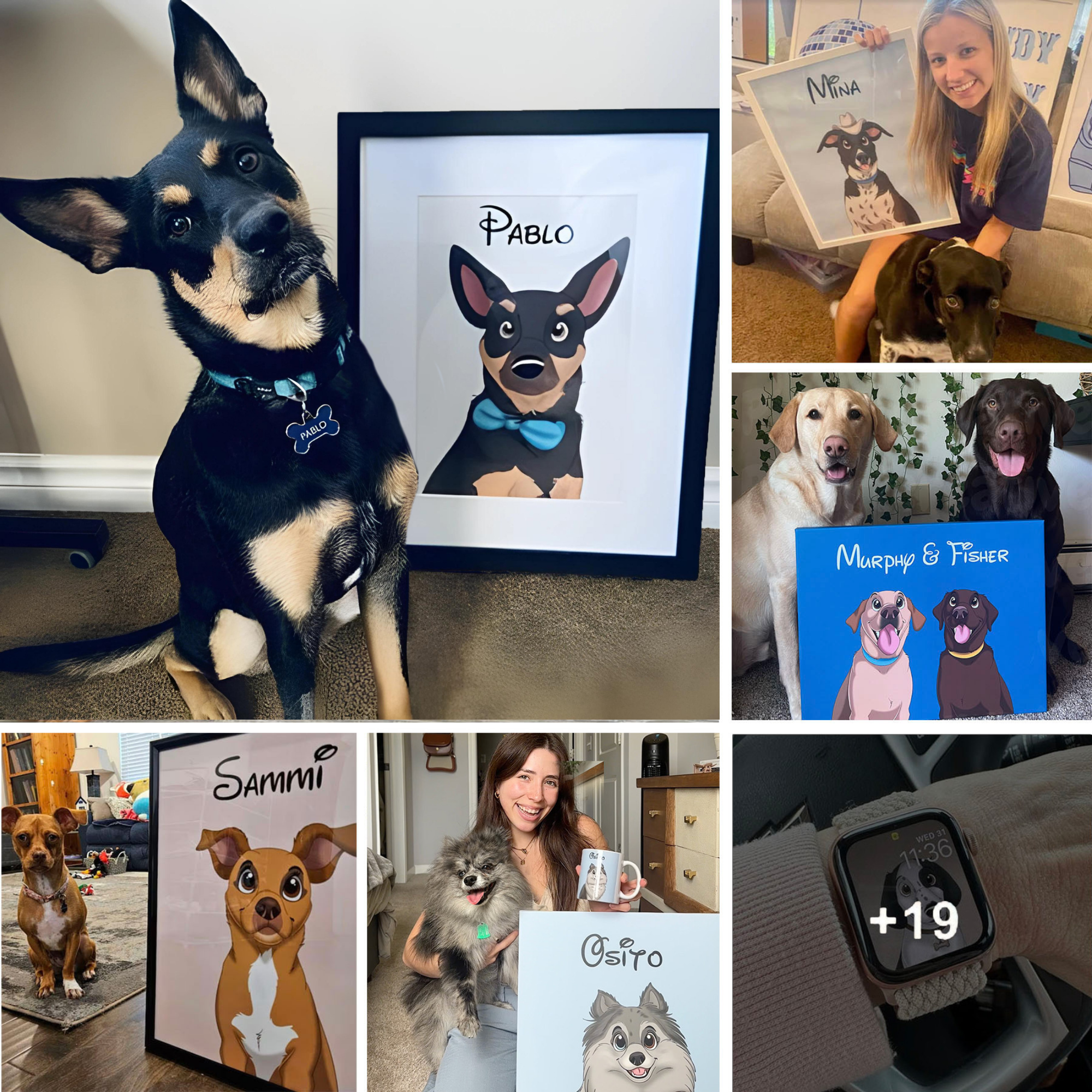 The Custom Portrait Shop Facebook ad: USE CODE PAWTRAIT20