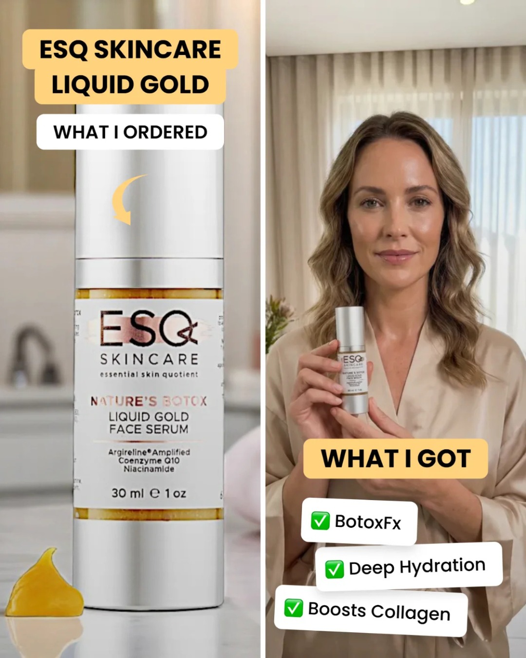 ESQ Skincare Facebook ad: Here’s why everyone is switching to Nature’s Botox…