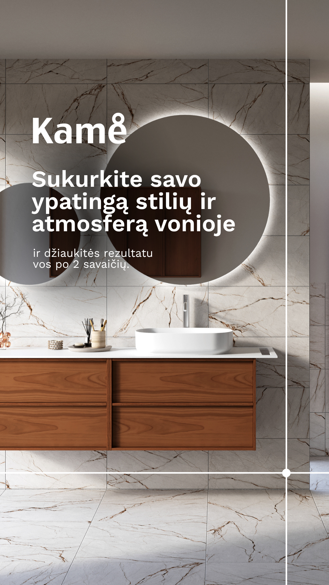 KAME bathroom furniture Facebook ad from Aug 5, 2026