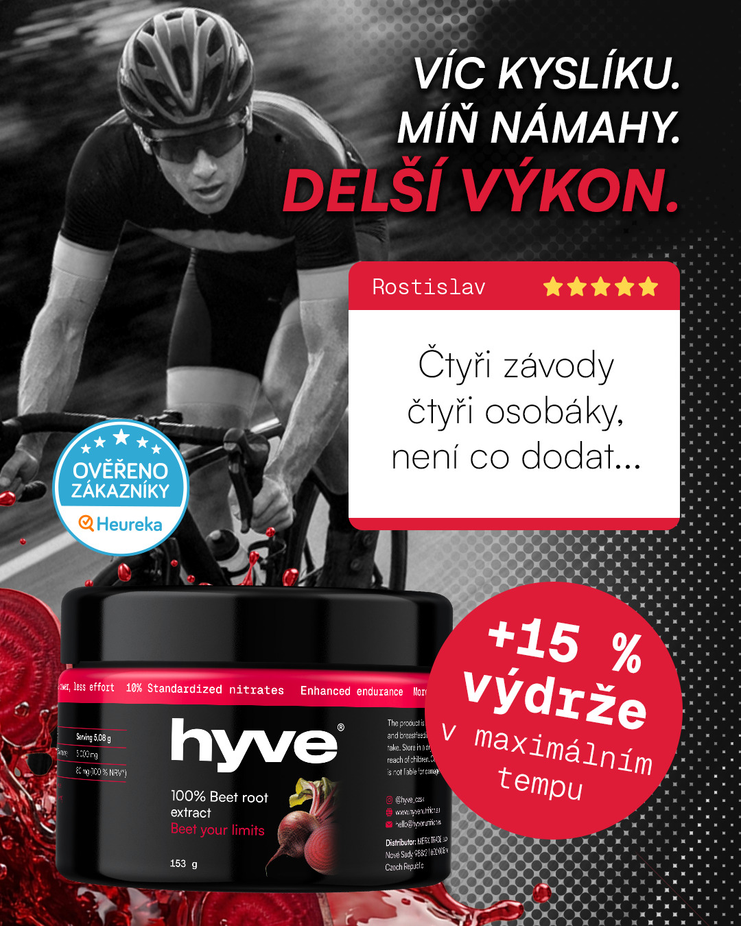 hyve Facebook ad: Bez pachuti, bez kapslí, bez zbytečností