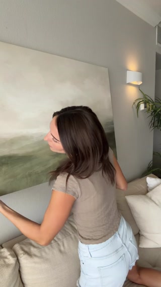 Tailored Canvases - Personalized Art Facebook ad: Muted Greens Landscape Canvas | Premium Wall Art | Ships…