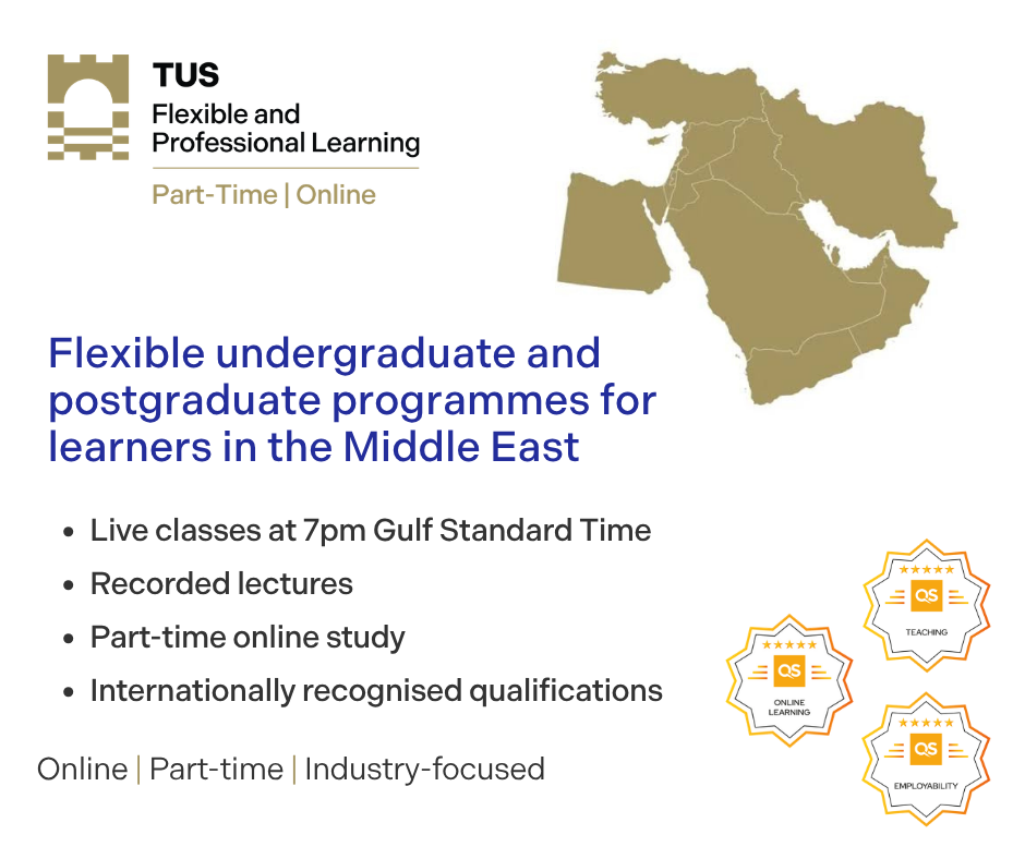 TUS Flexible Learning Facebook ad: Study Online with TUS