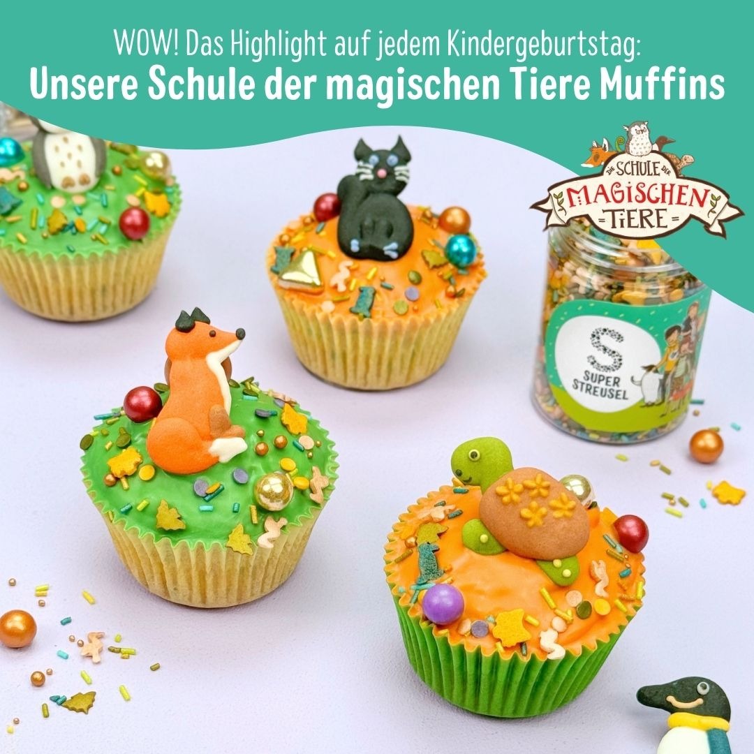 Super Streusel Facebook ad: Zauberhafte Kuchendeko mit Rabbat, Juri & Co