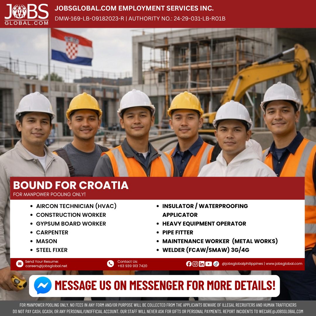 JobsGlobal.com Cebu Philippines Facebook ad: Open roles in Croatia