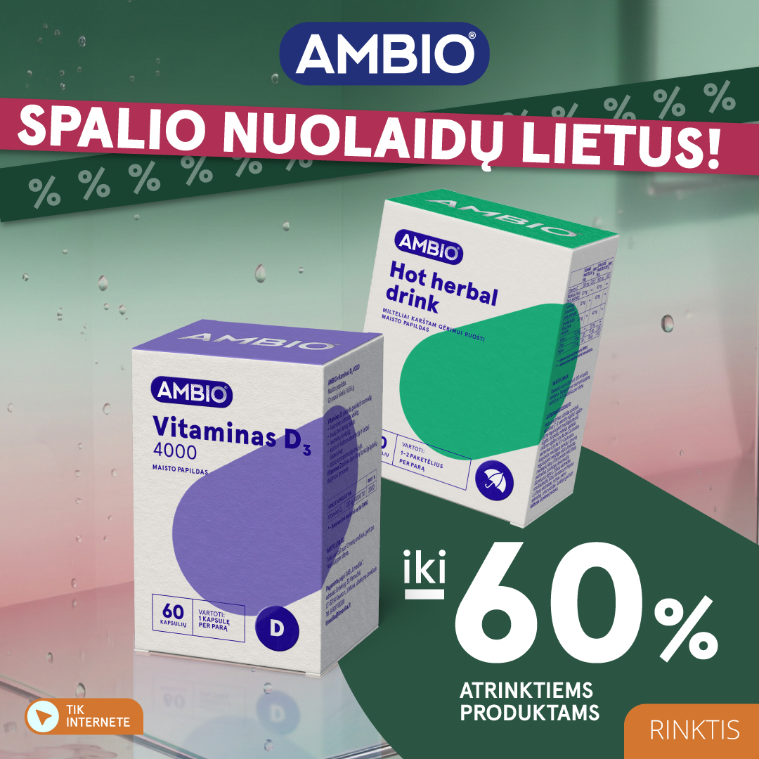 Gintarinė Vaistinė Facebook ad: Atrask AMBIO vaistinėse. Visai šeimai