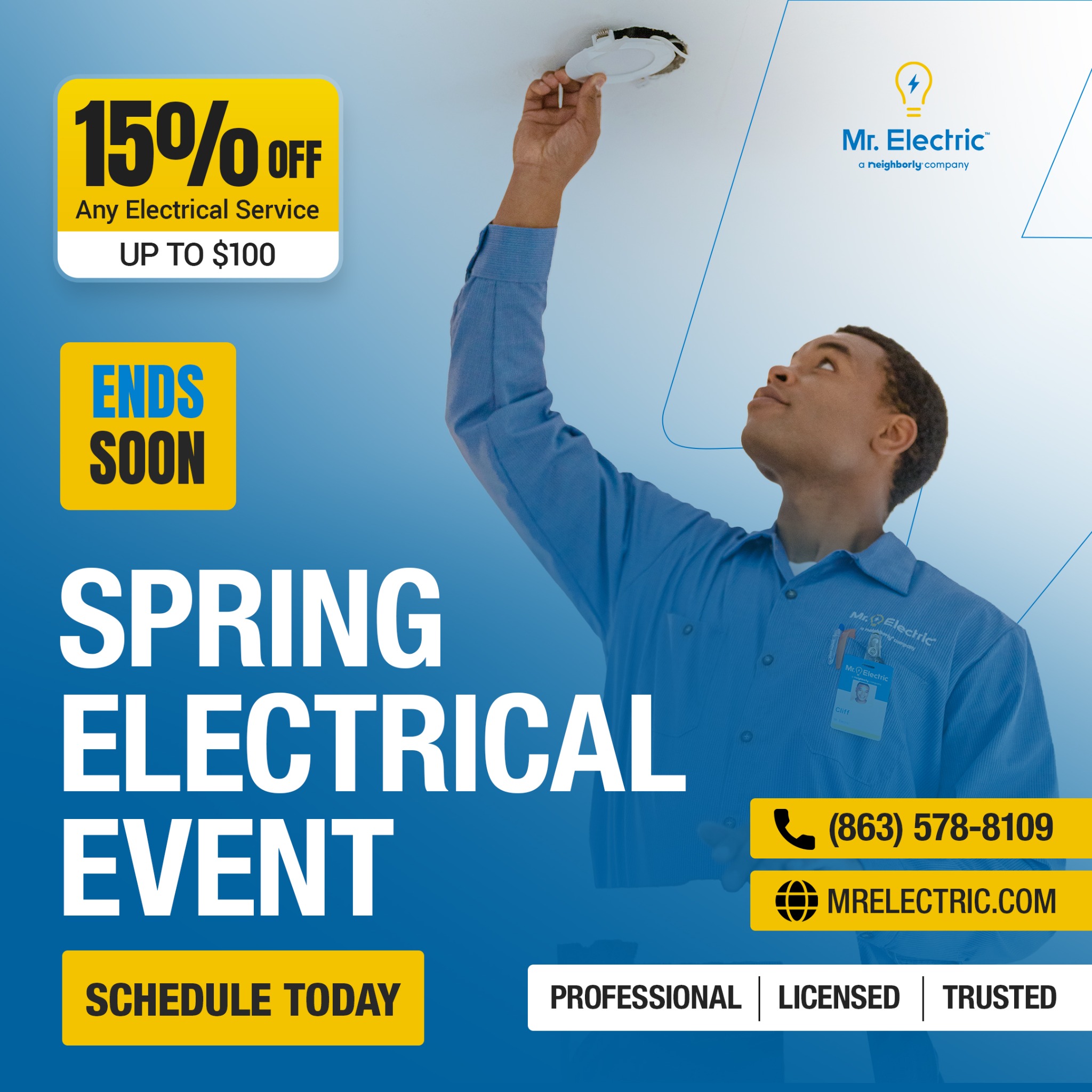 Mr. Electric of Winter Haven Facebook ad from Mar 10, 2026