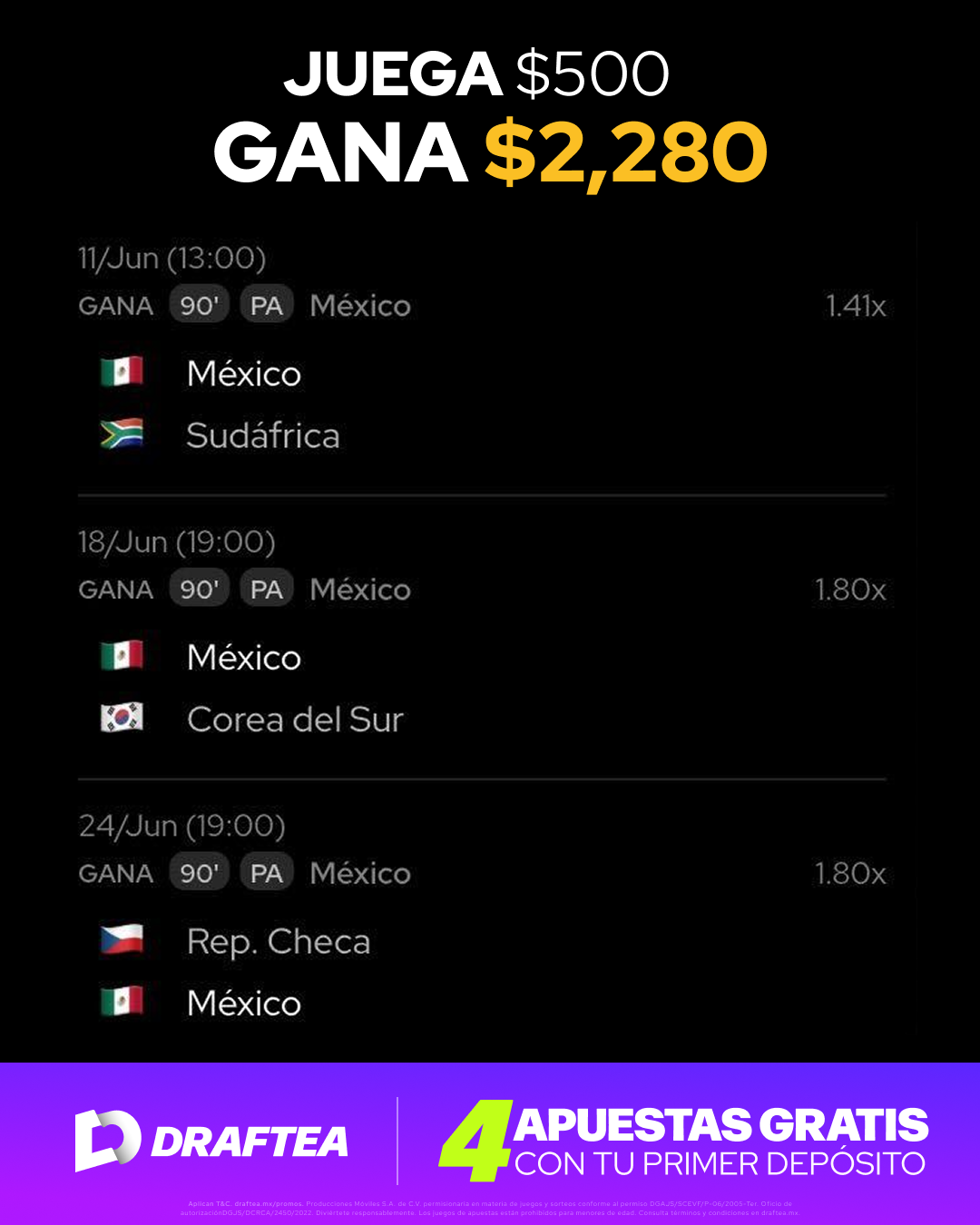 Draftea Mexico Facebook ad