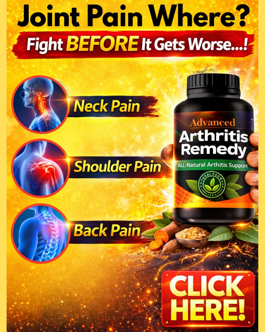 Nature Solution Facebook ad: Tired of Joint and Bone Pain?