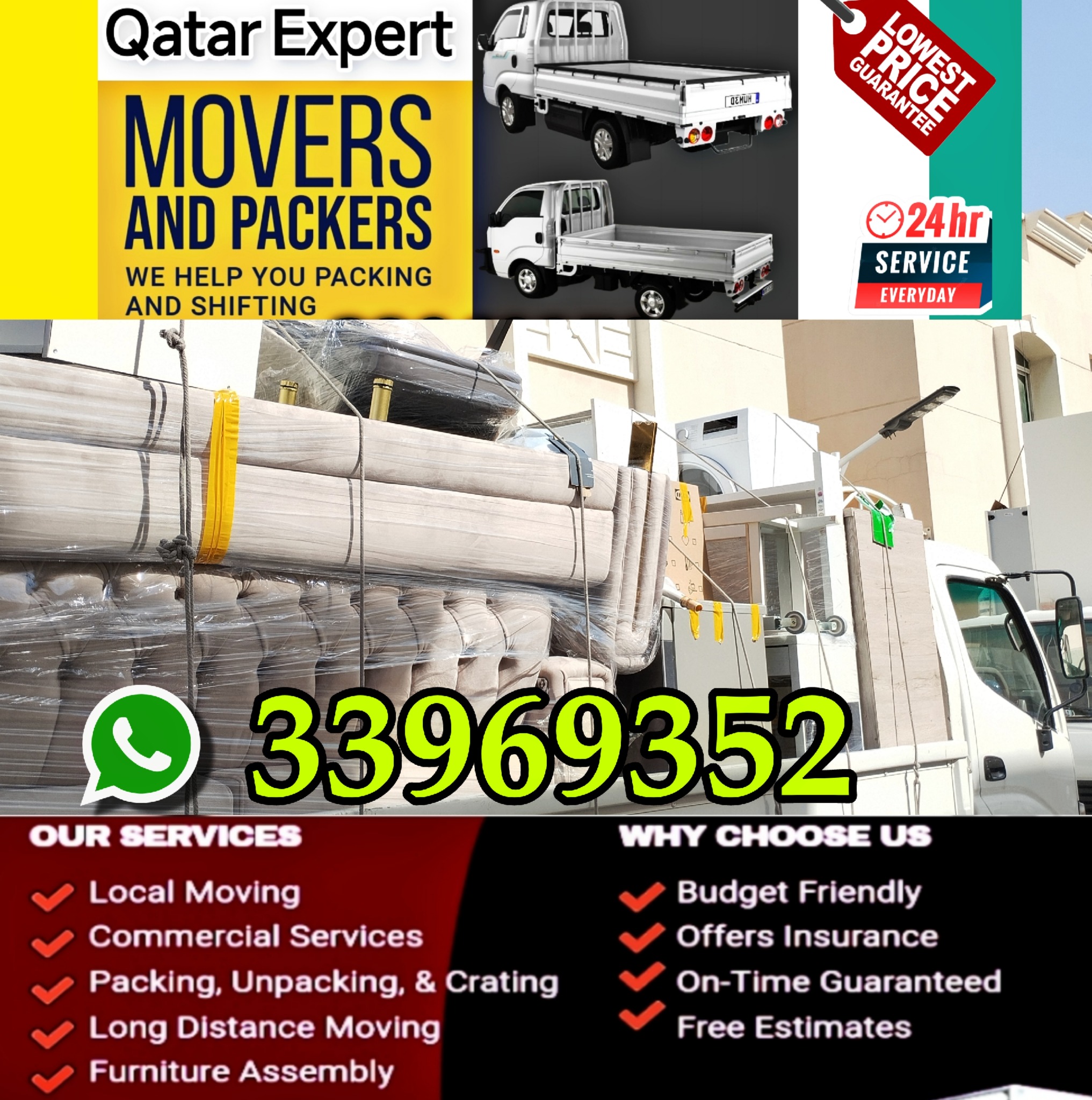 Qatar Expert Movers Facebook ad from Jan 15, 2026