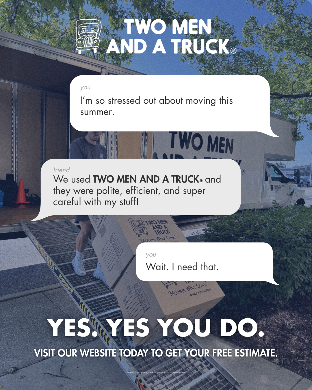 Two Men And A Truck Lafayette IN Facebook ad: Get Your Free Estimate