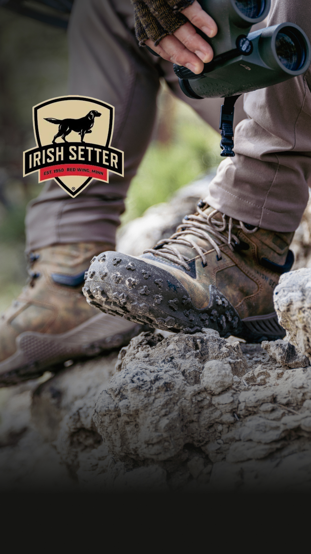 Bass Pro Shops Facebook ad: Irish Setter VaprTrek Waterproof Hunting Boots are made…