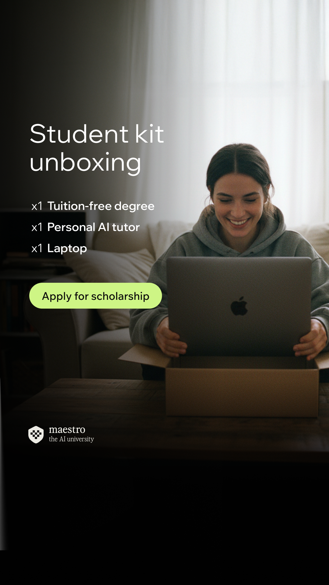 Maestro - The AI University Facebook ad from Feb 9, 2026
