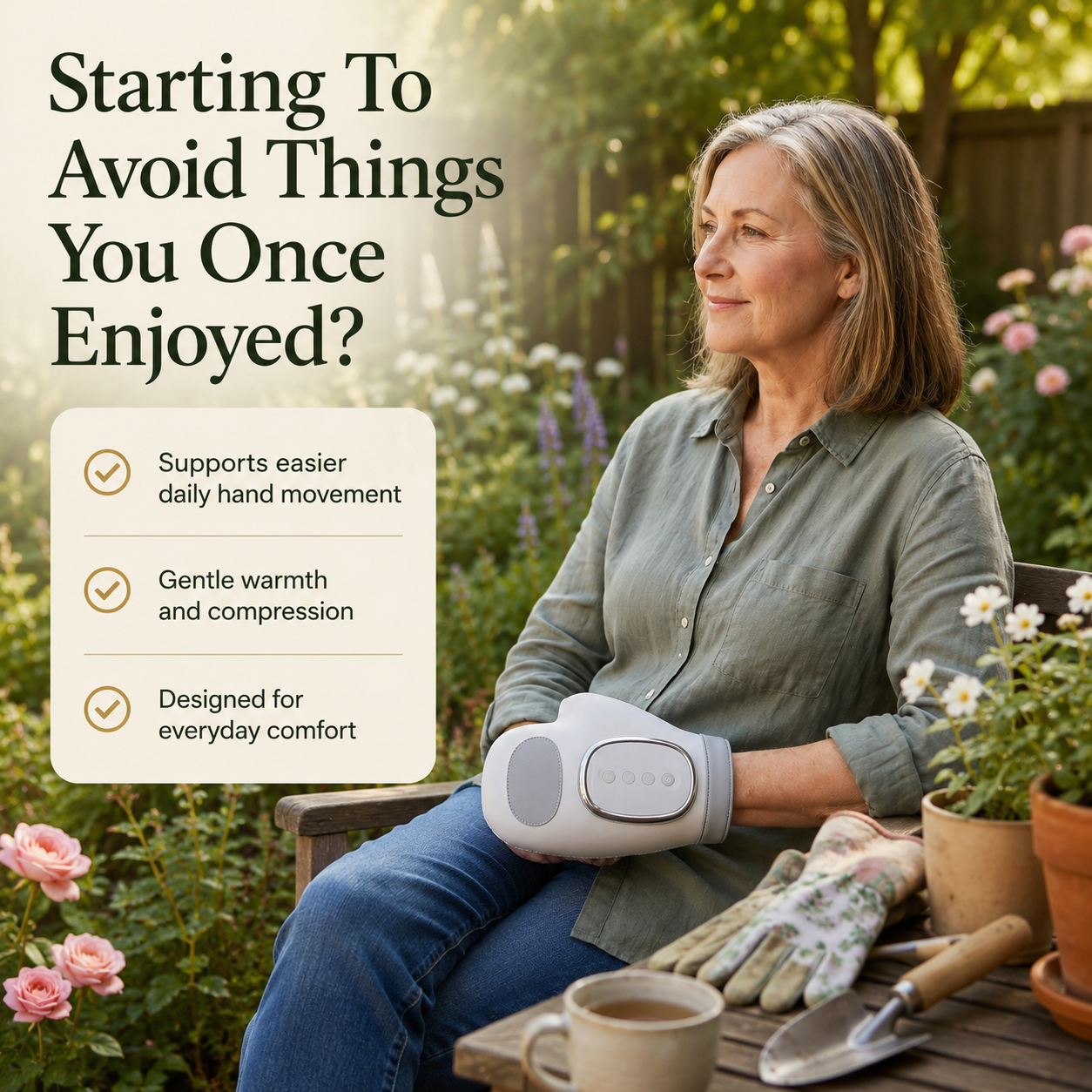 MoveWell Living Facebook ad: Loosen Stiff Hands Faster | FREE Delivery