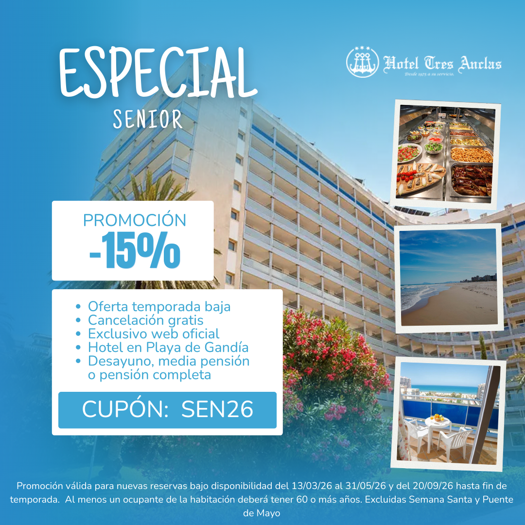 Hotel Tres Anclas Facebook ad from Jan 16, 2026