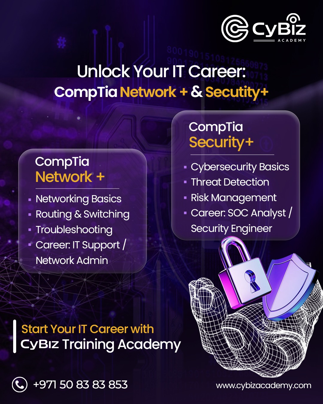 CyBiz Academy UAE Facebook ad: Elevate Your IT Career with CompTIA Network+ and…