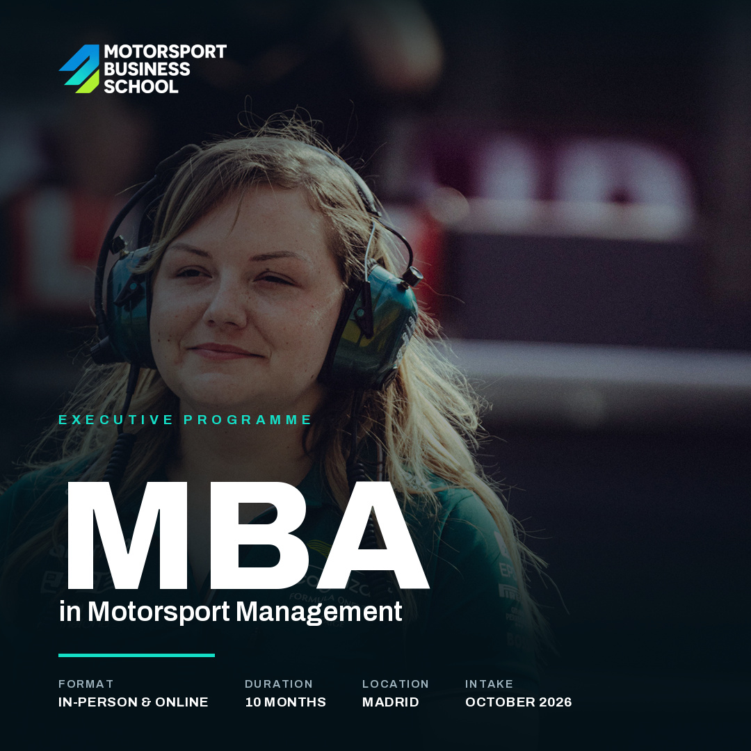 Motorsport Business School Facebook ad from Aug 5, 2026