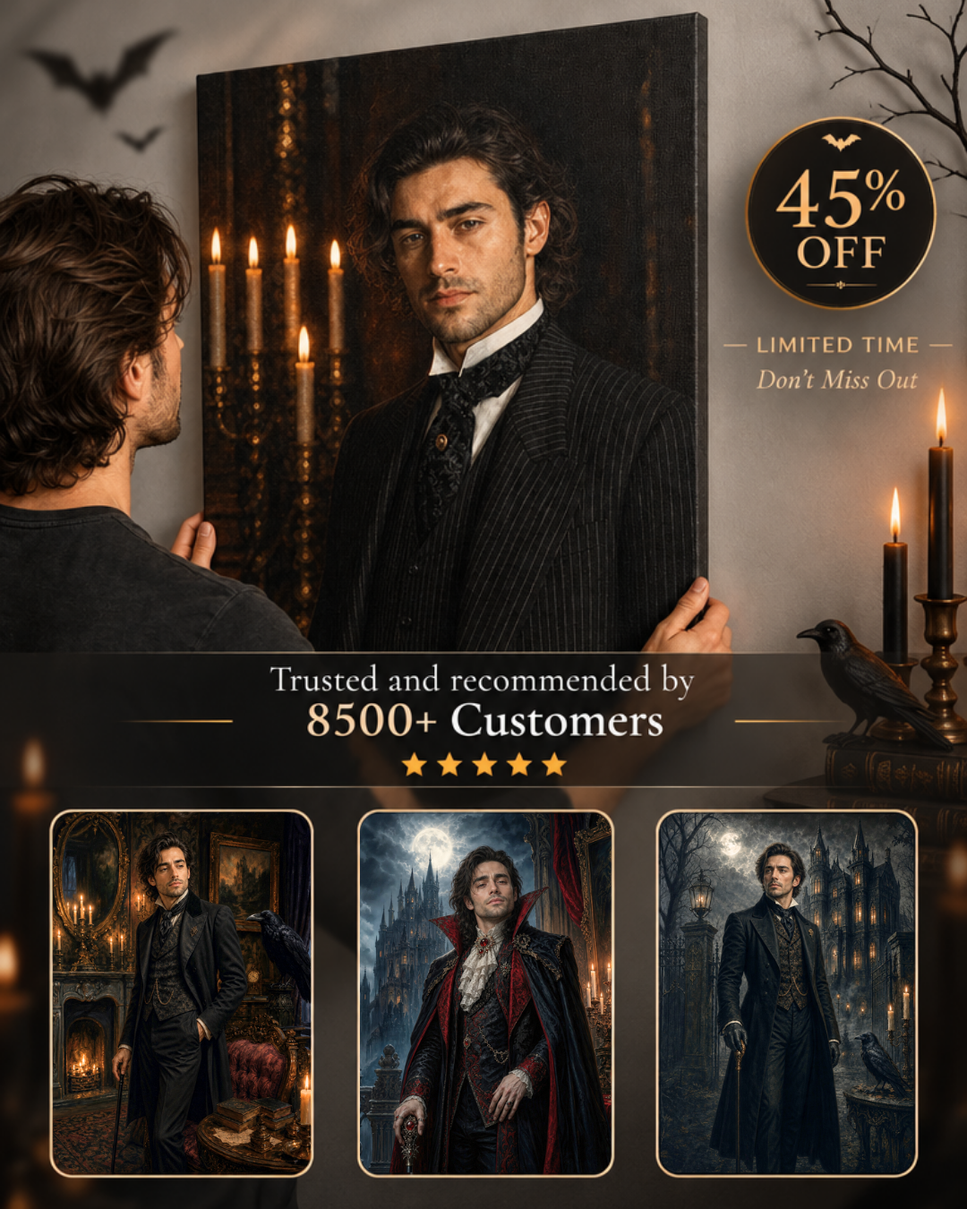 PortraitGift.Com Facebook ad: Your Victorian Vampire Portrait