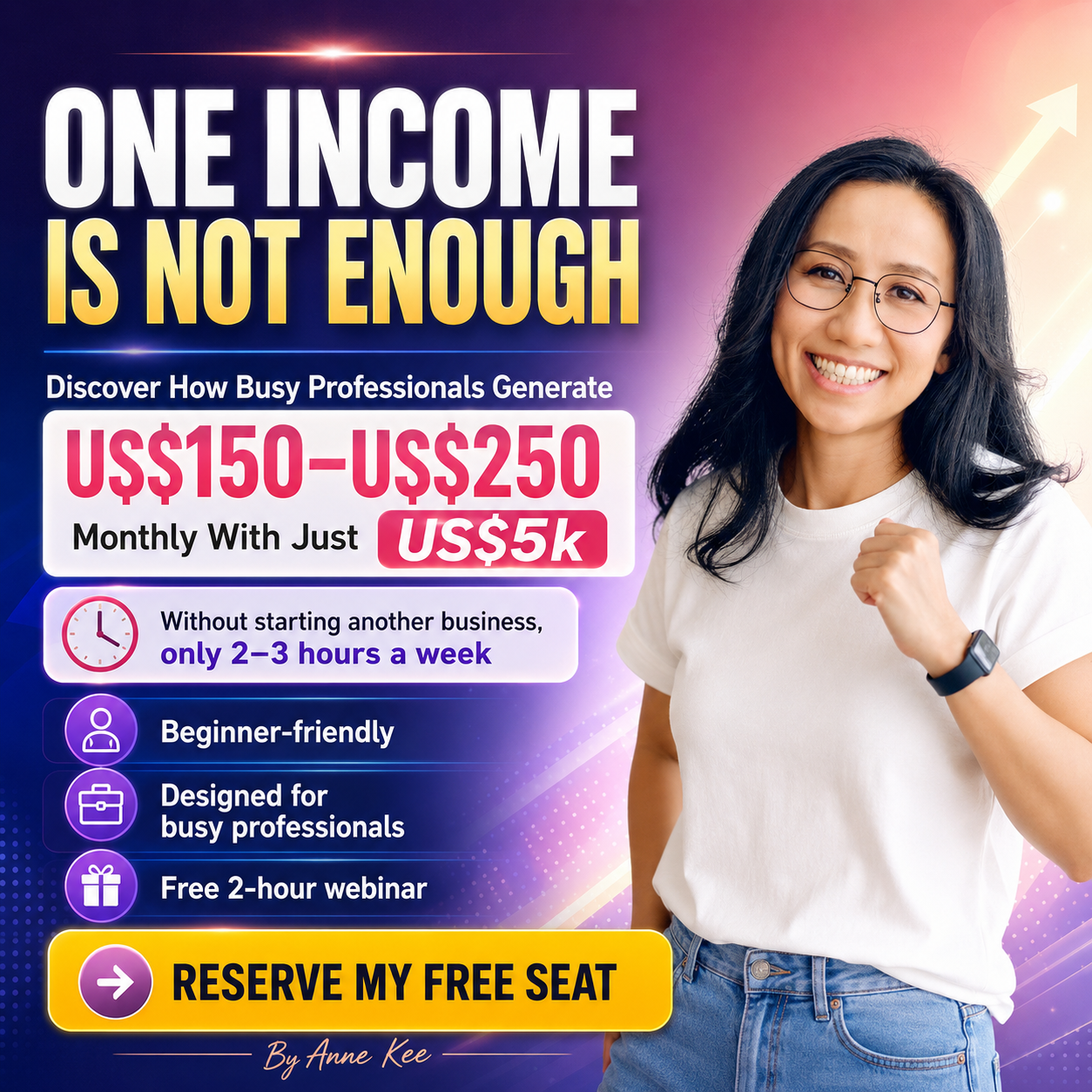 JA Personal Finance Academy Facebook ad: [Free Webinar] Discover the US$5,000 Monthly Strategy