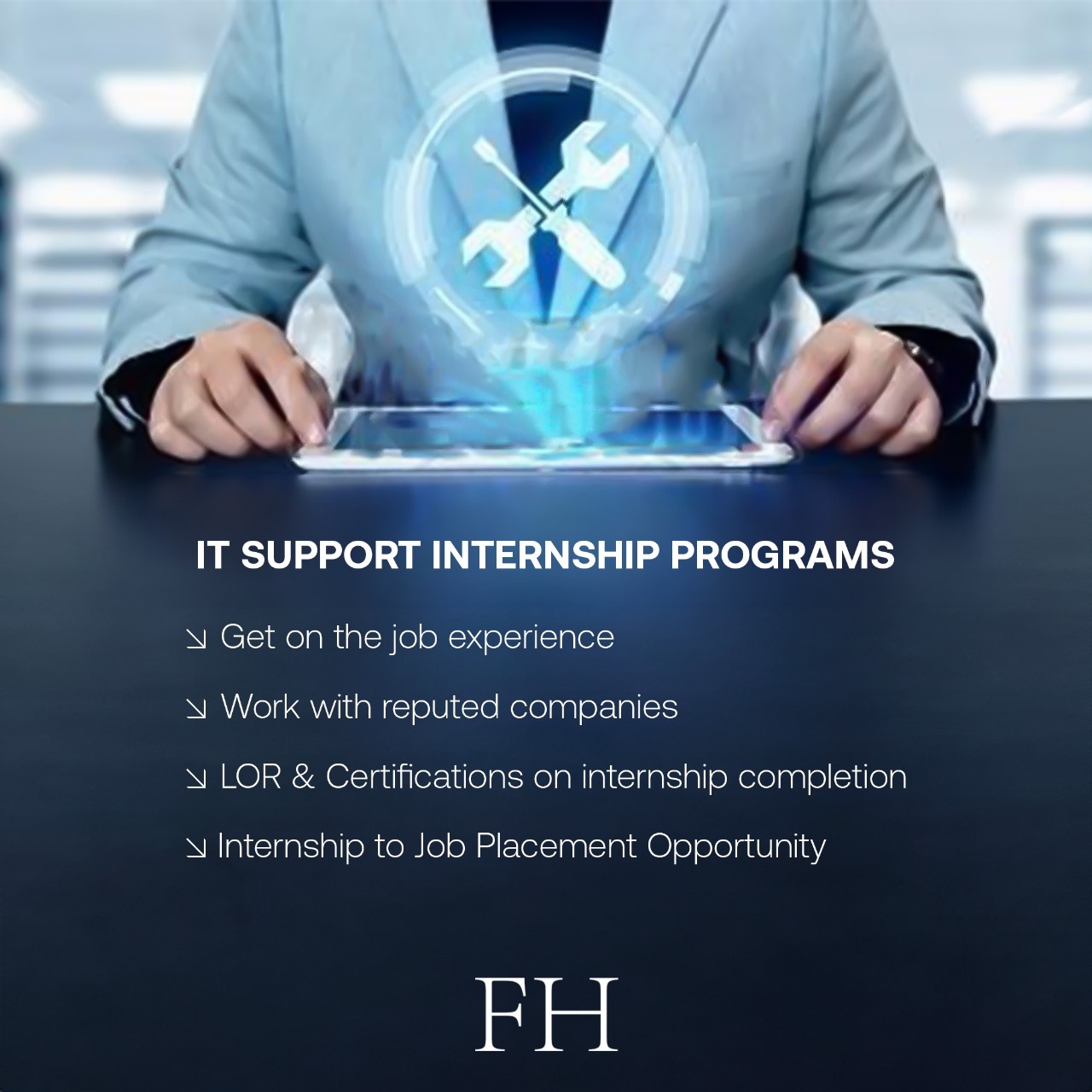 FrontHunt Consultants Facebook ad: Chat with us