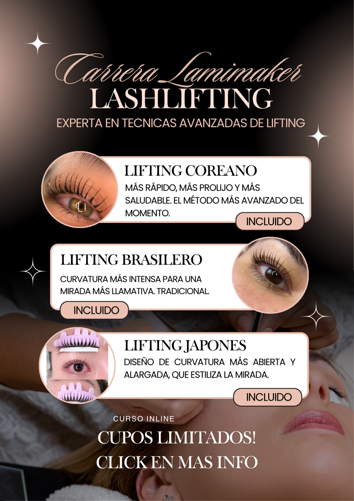 Tam Lash Academy Facebook ad: Conviértete en Especialista Coreana