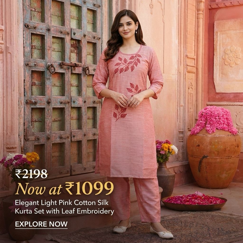 Sakta.com Facebook ad: Elegant Co-ord Set in Linen Cotton