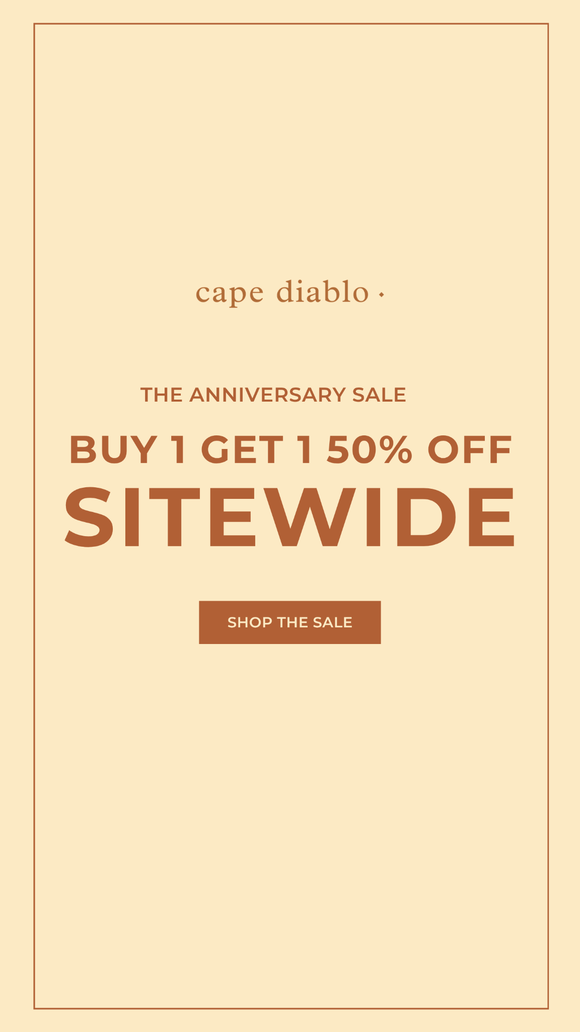 Cape Diablo Facebook ad: BUY 1, GET THE 2ND 50% OFF