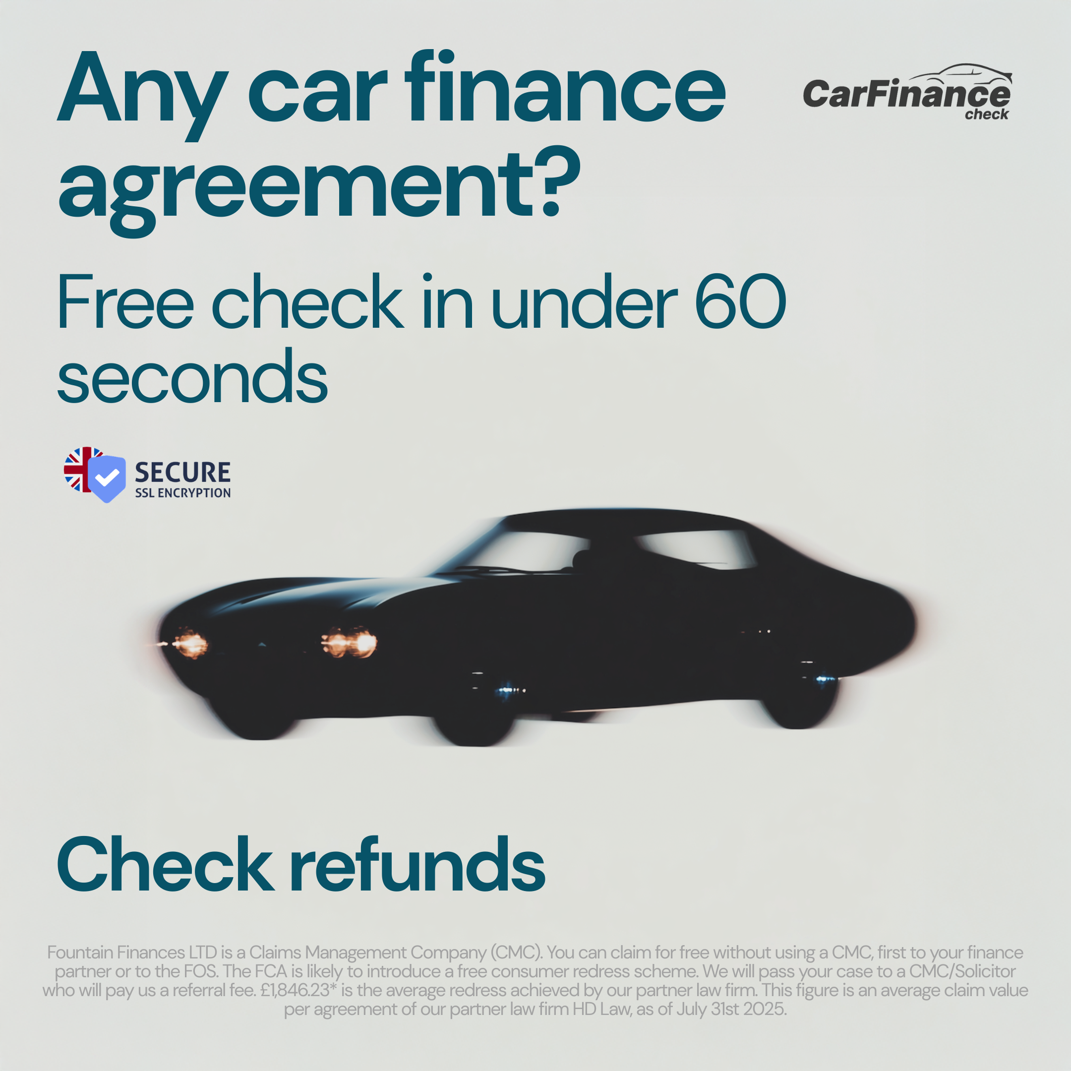 CarFinance Check Facebook ad from Mar 20, 2026