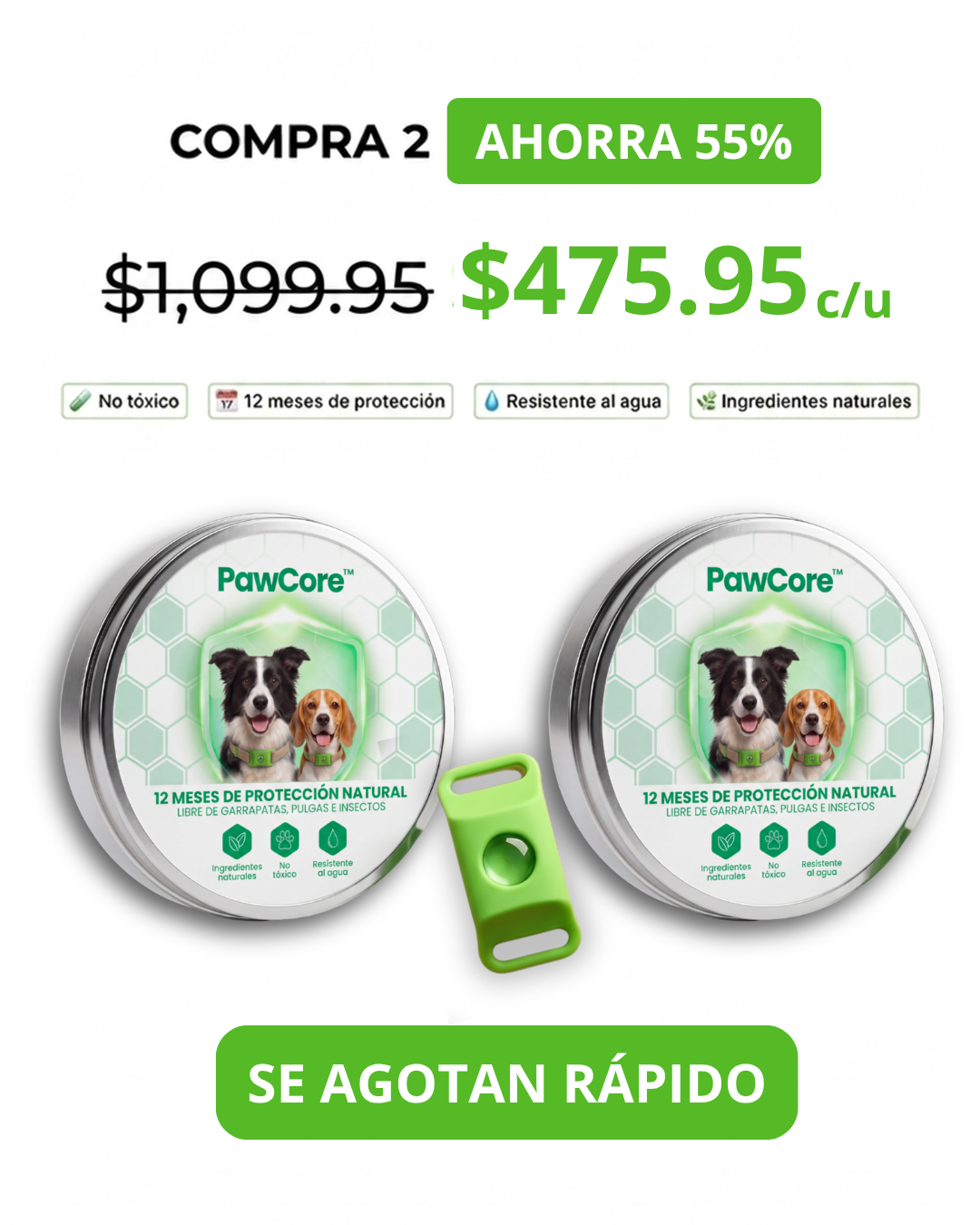 Paw Core Facebook ad: Dale a tu perro una vida sin pulgas ni garrapatas