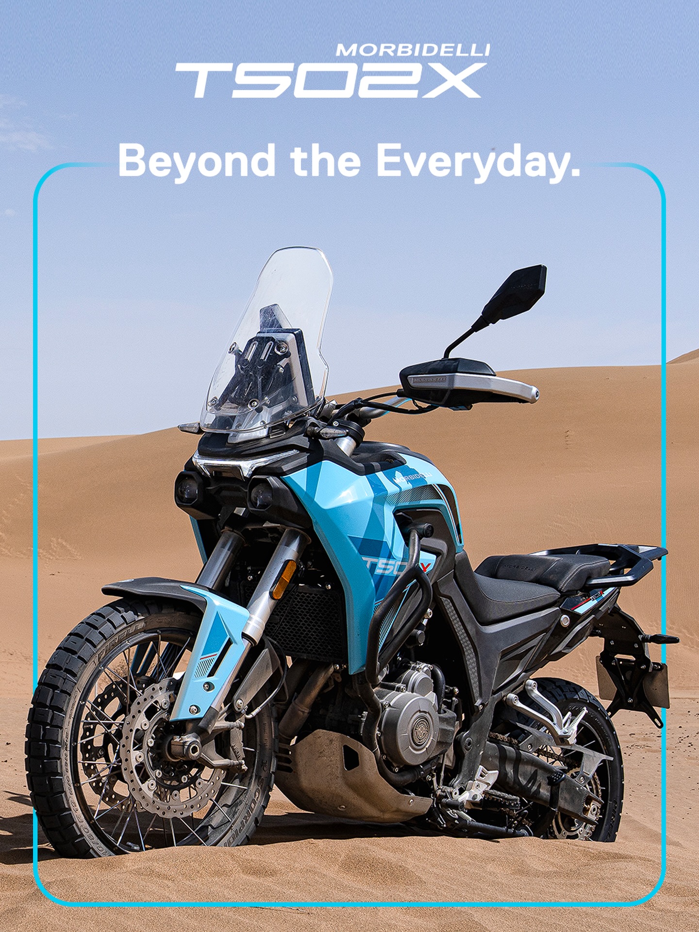 Morbidelli Facebook ad: T502X comes adventure-ready from the factory.