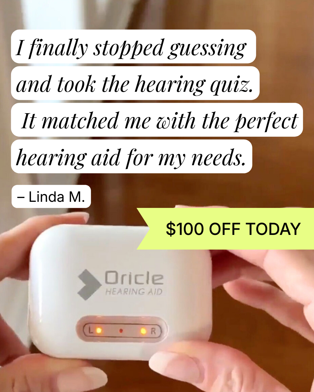 Oricle Hearing Facebook ad: Take the Free Quiz