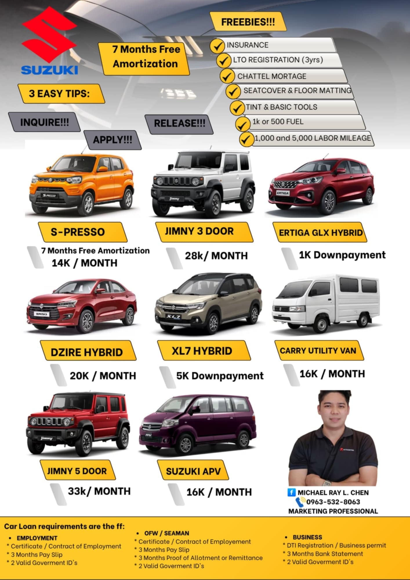 Suzuki Auto North Cebu by Michael Ray Chen Facebook ad: Say hello to your next adventure!