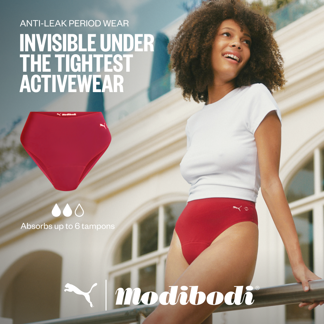 Modibodi Facebook ad: SHOP RESTOCKED PUMA X MODIBODI BESTSELLERS