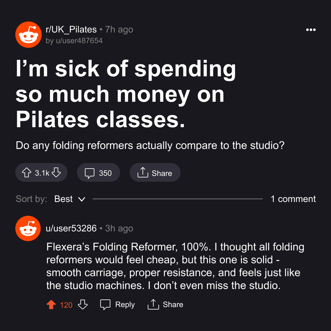 Flexera - At Home Reformer Pilates Facebook ad