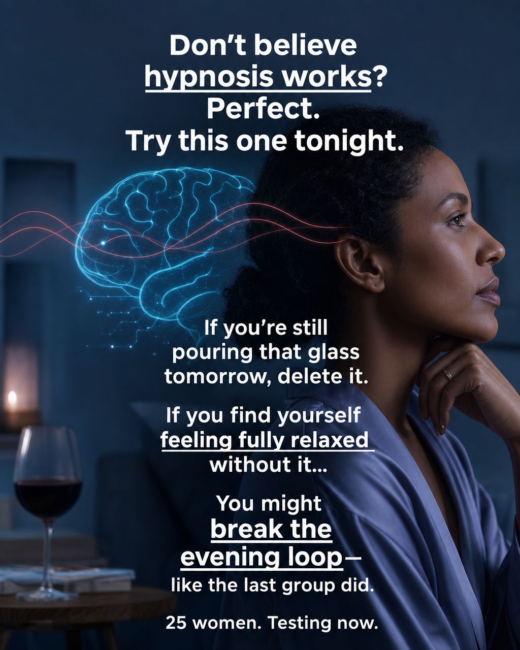 Hypnosis to Stop Drinking Facebook ad