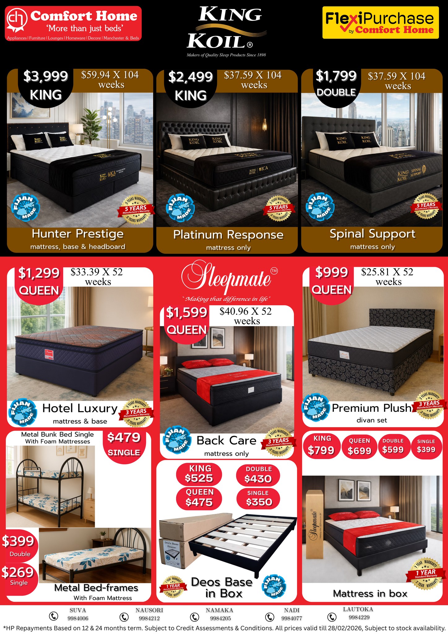 Comforthomefiji Facebook ad: Better sleep starts here.