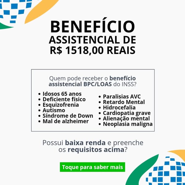 R&S Previdenciario Facebook ad: Você pode ter direito a receber R$ 1.518,00 todo mês