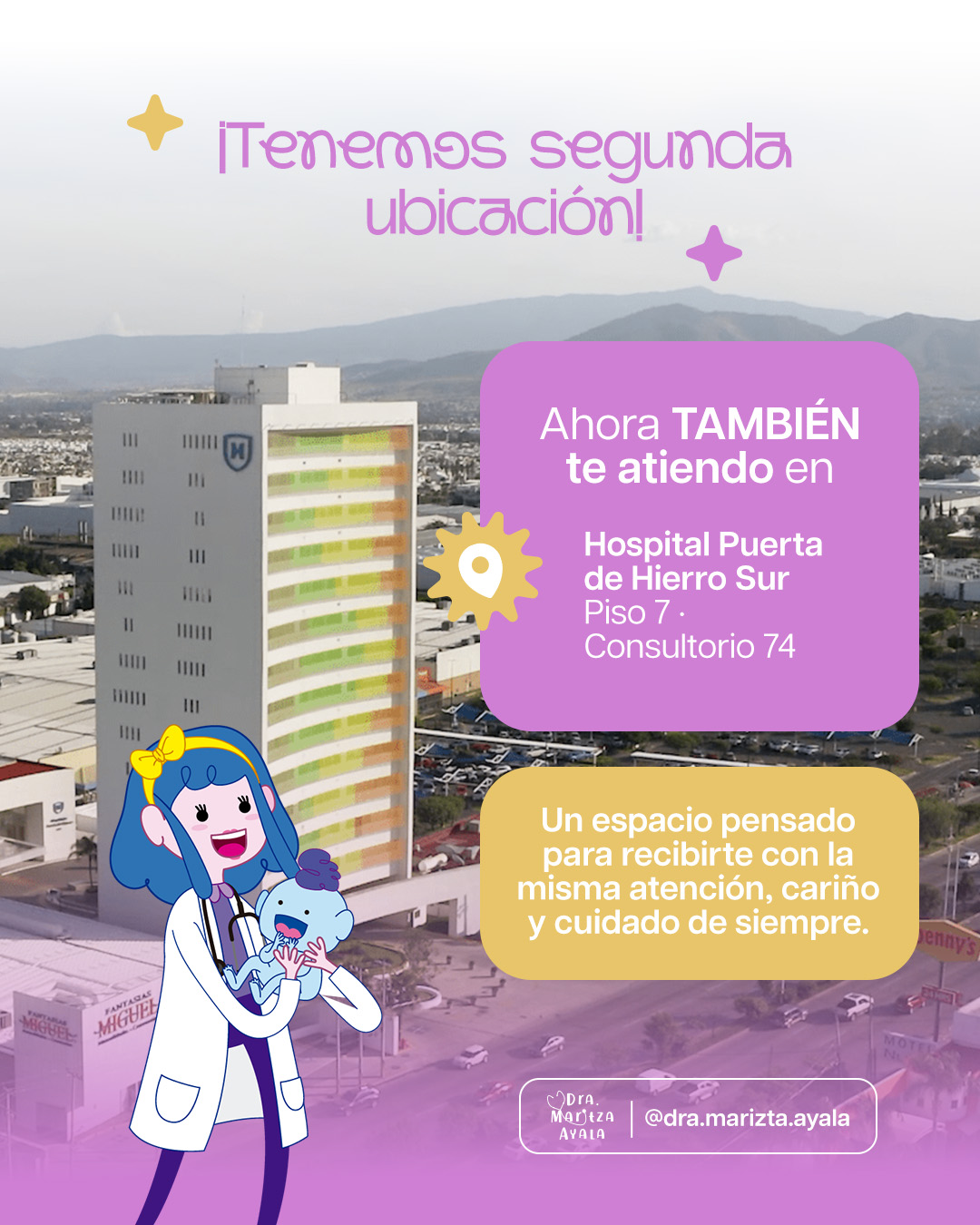 Dra. Maritza Ayala Pediatra y Asesora de lactancia Facebook ad: Me emociona contarte que ahora también puedo atenderte…
