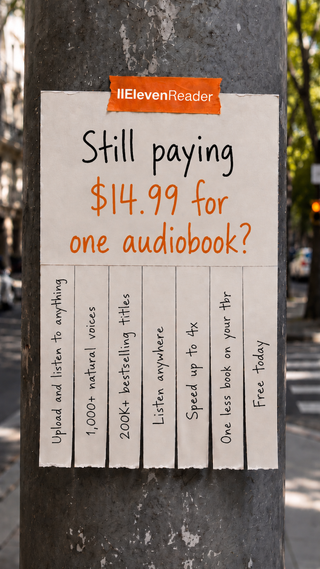 ElevenReader Facebook ad: Download Free | 4,000,000+ Downloads | Apple's App of the…