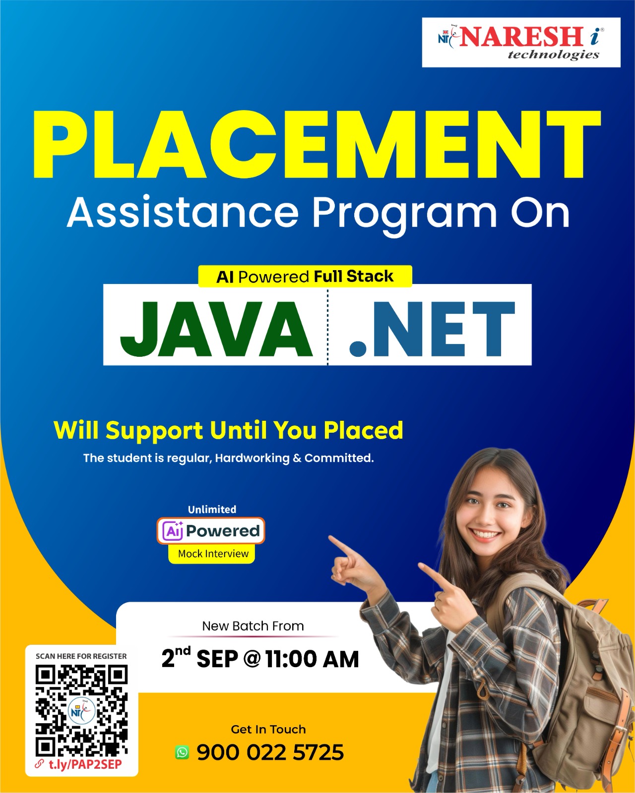 Naresh I Technologies Facebook ad: Advance your IT career with our Placement Assistance Program