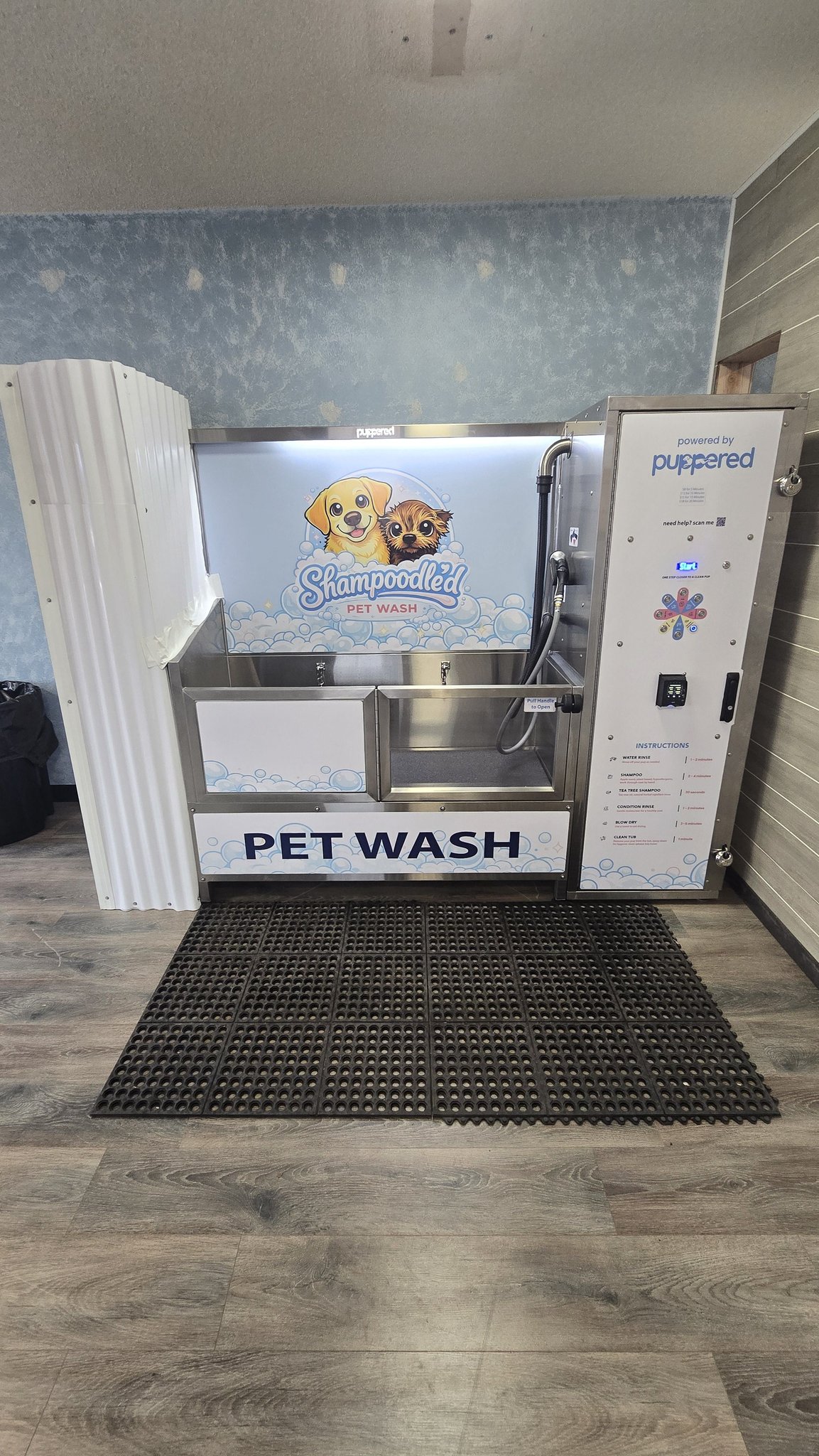 Shampoodle'd Self Serve Pet Wash LLC Facebook ad: NOW OPEN 24/7 IN BRAHAM MN!