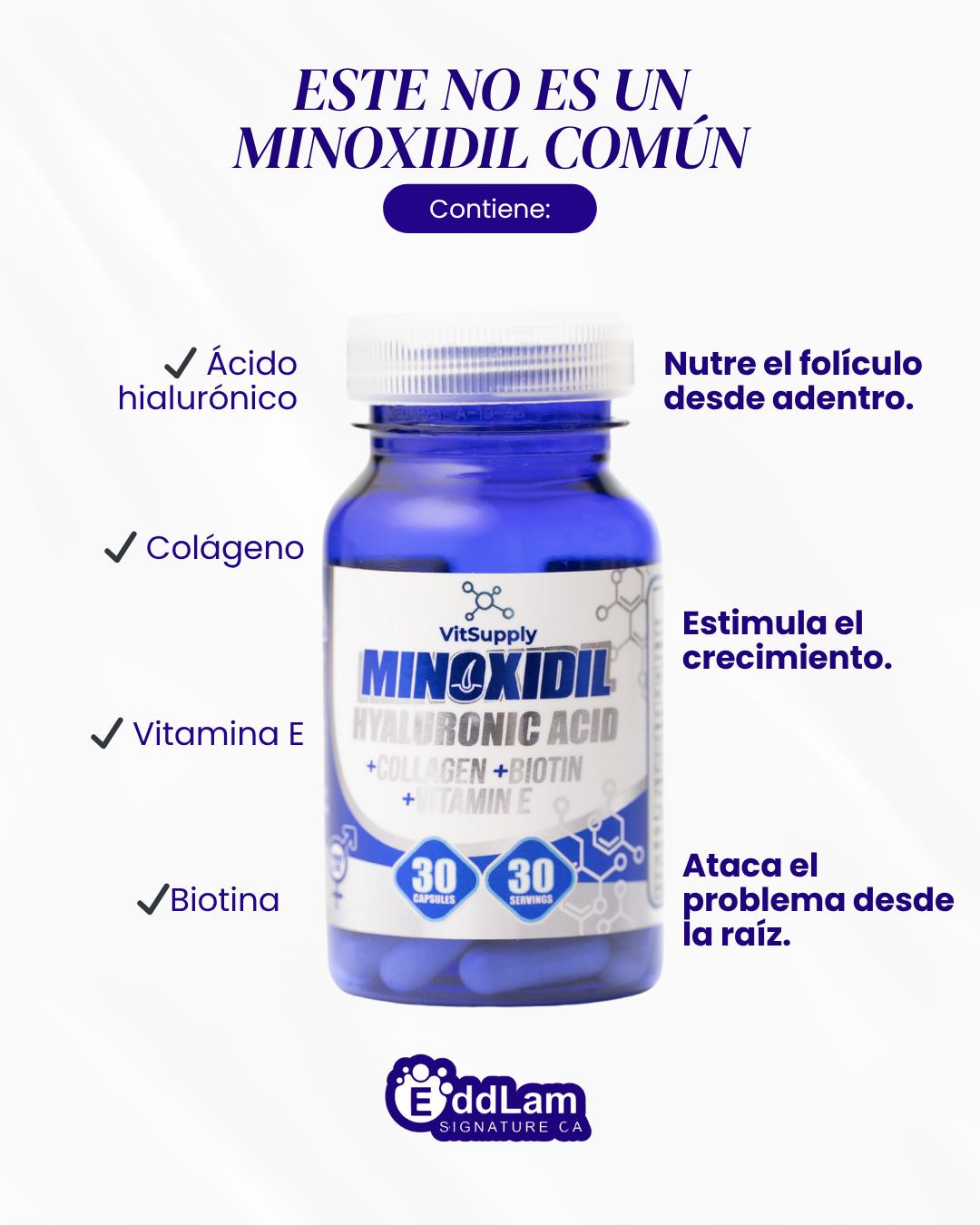 Eddlamsignature Facebook ad: El poder del ácido hialurónico, colágeno, biotina y…
