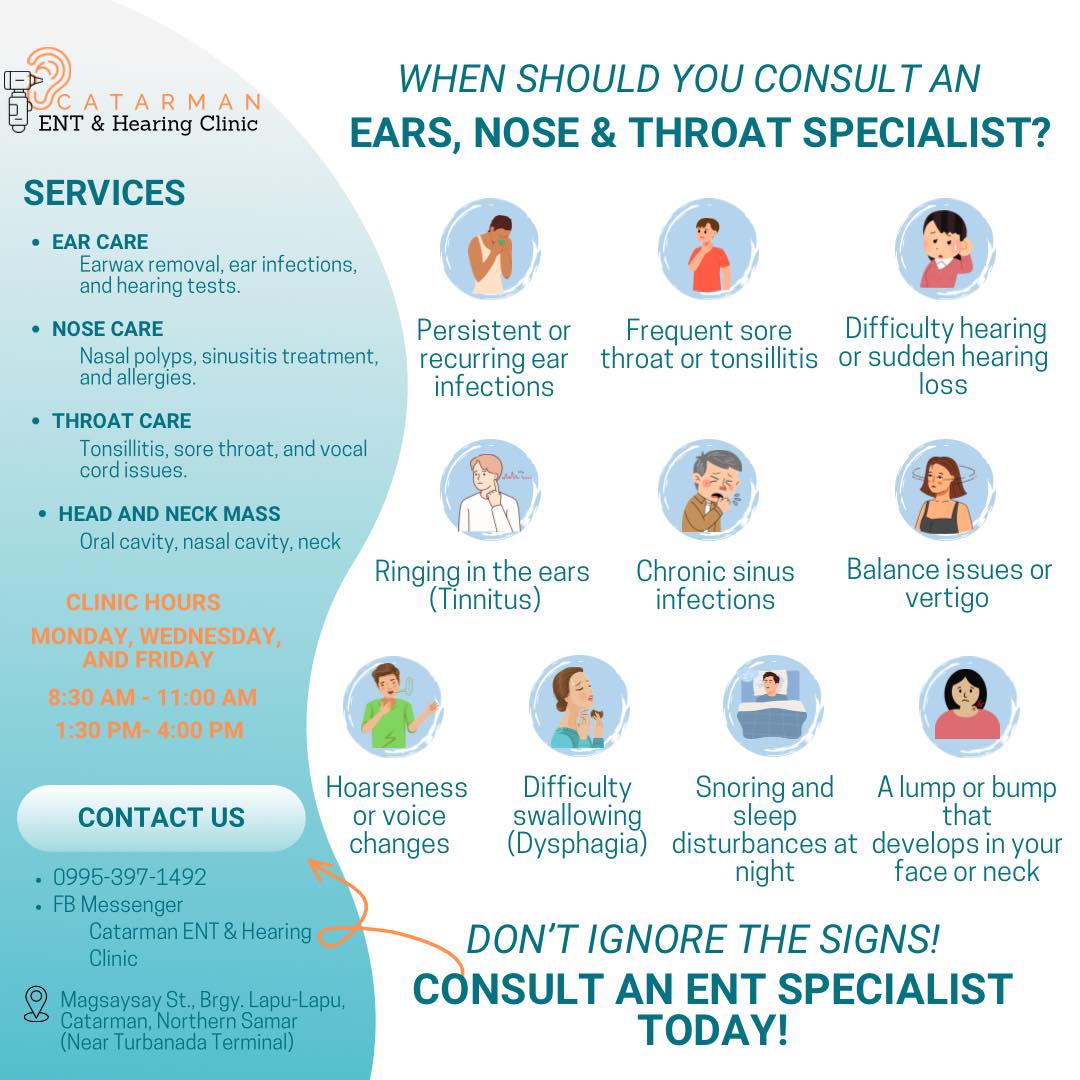 Catarman ENT & Hearing Clinic Facebook ad: Don’t ignore the signs!