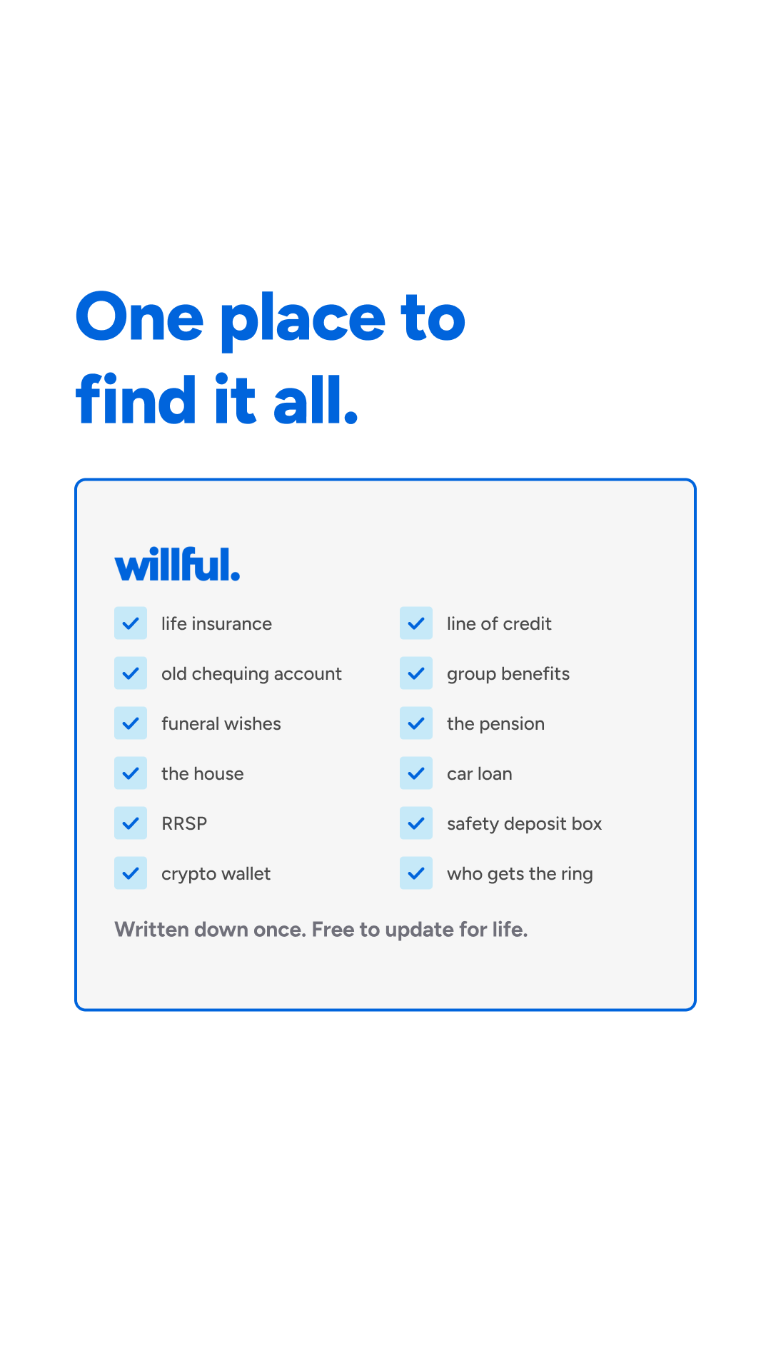 Willful Facebook ad: Willful | Free unlimited updates