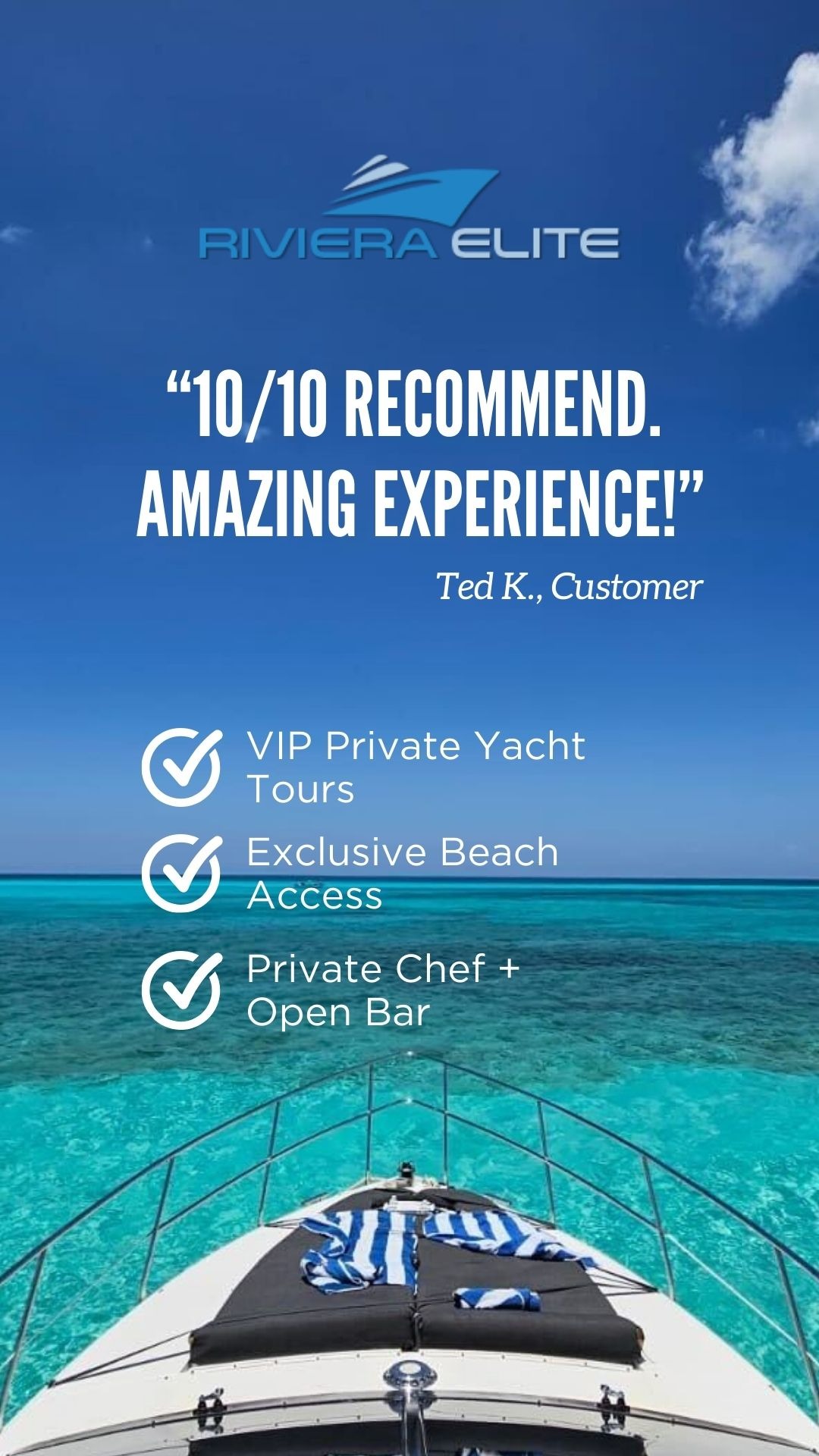 Riviera Elite Private Yacht Tours Facebook ad
