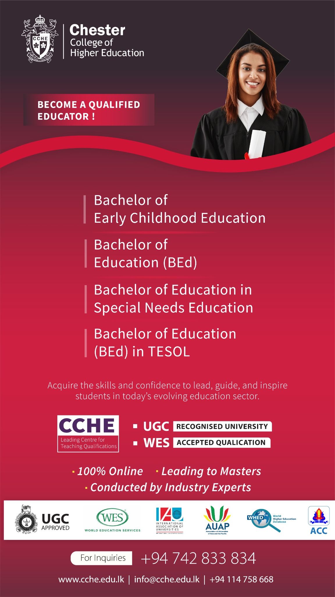 Chester College of Higher Education - CCHE Facebook ad