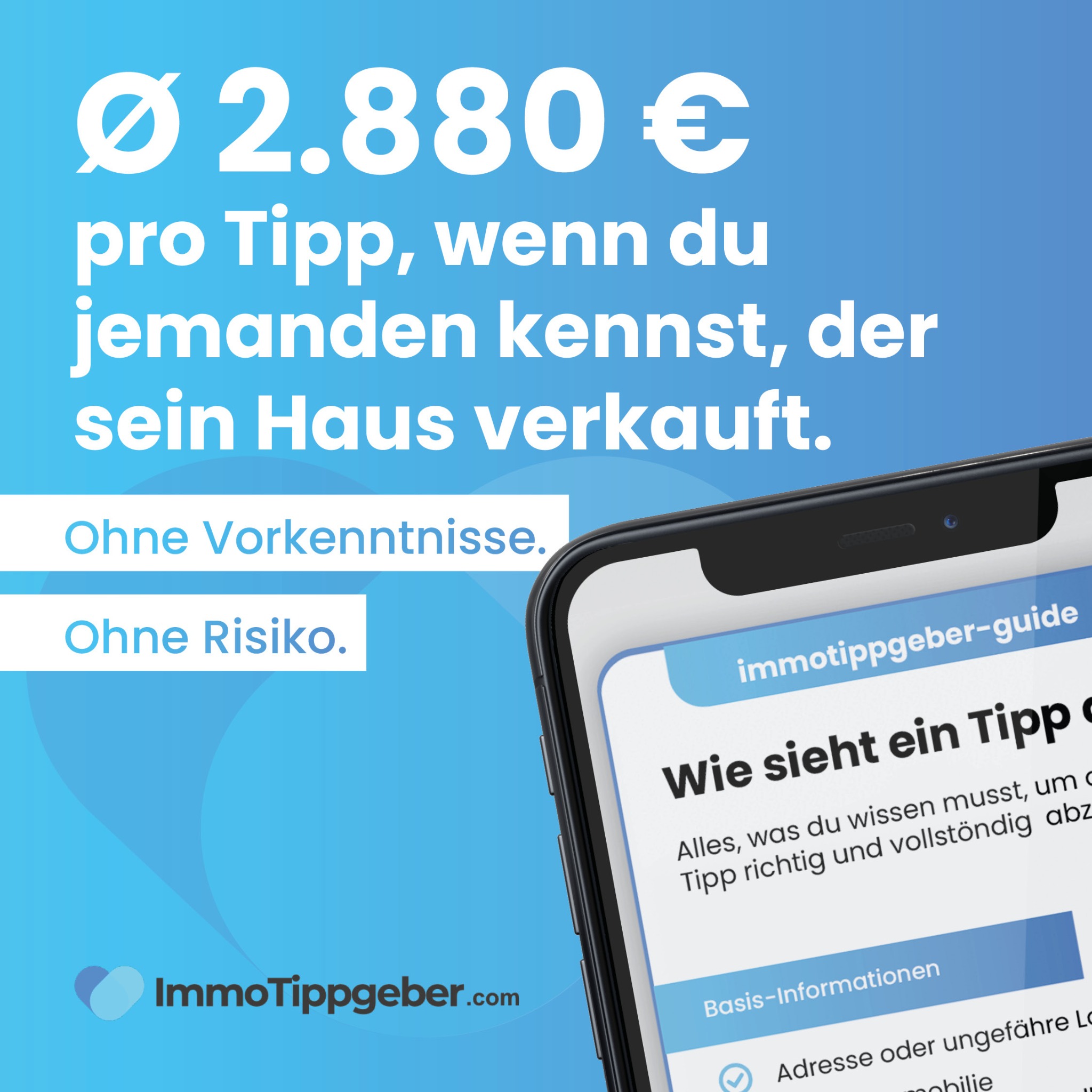 ImmoTippgeber.com Facebook ad: Du willst als Tippgeber Geld verdienen, weißt aber…