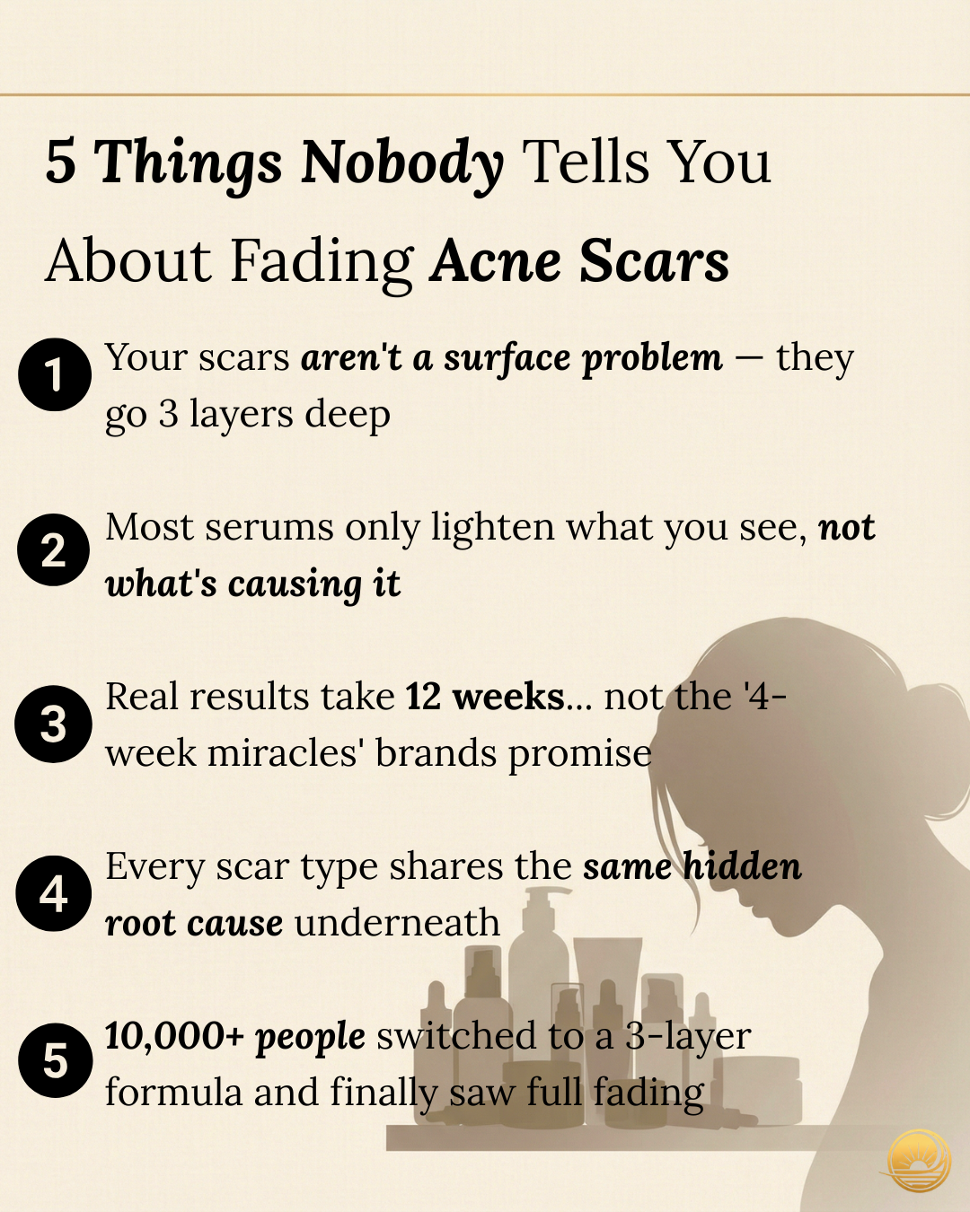 Terraura Facebook ad: Your Scars Plateau at 60% (The Fix)