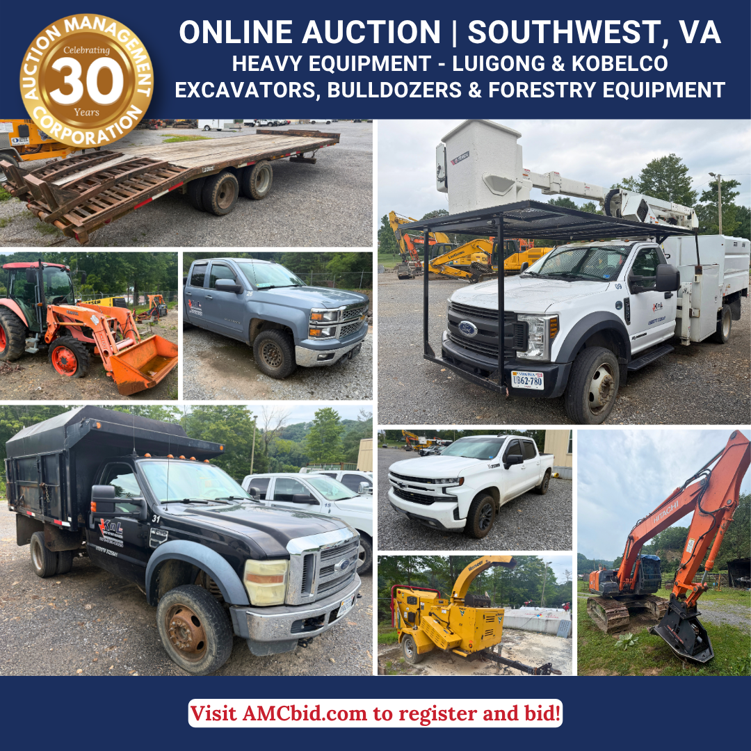 AMCbid Facebook ad: ONLINE AUCTION | Heavy Equipment - Late-model 2024…