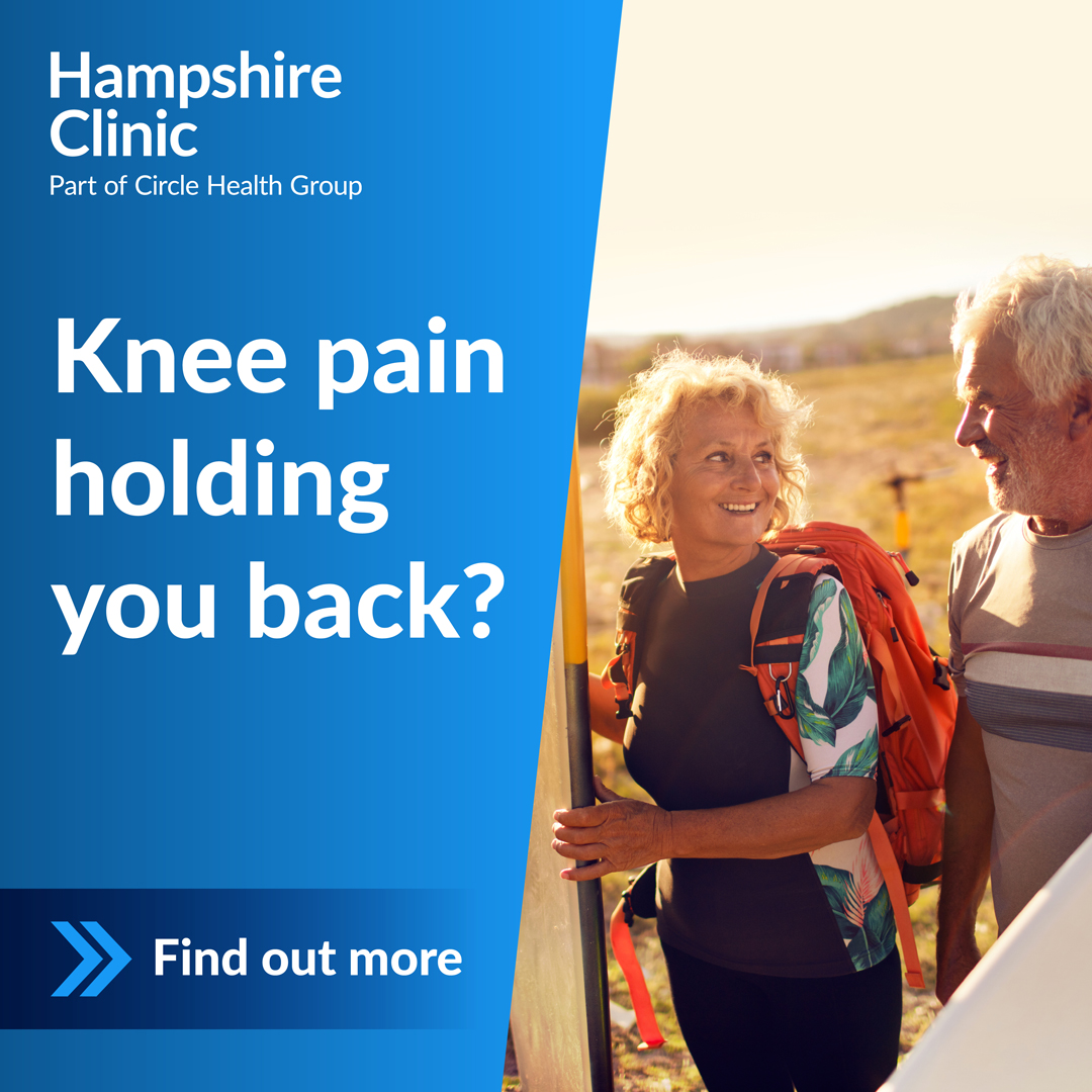 The Hampshire Clinic Facebook ad: Knee pain holding you back?