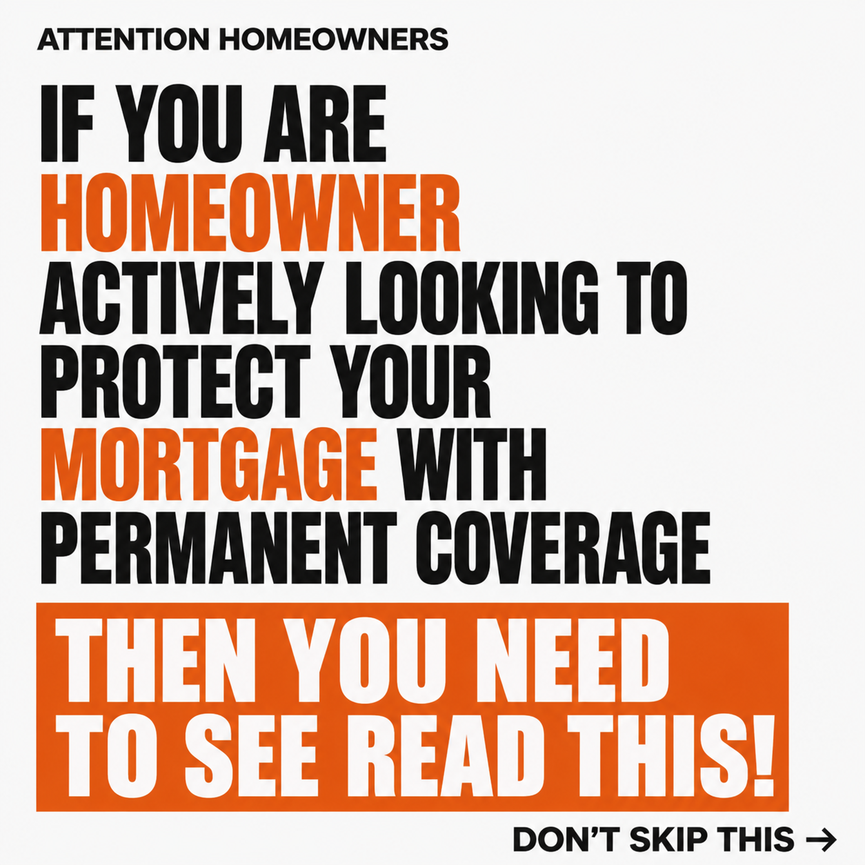 Safe Nest Insurance Facebook ad: Protect Your Home Before It’s Too Late
